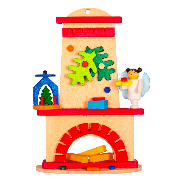 Fireplace with Angel - Christmas tree decoration